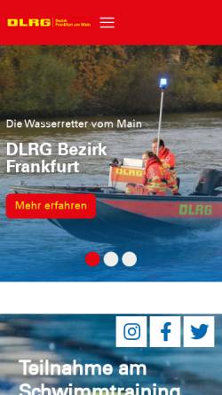 Vorschau der mobilen Webseite ffm.dlrg.de, Deutsche Lebens-Rettungs-Gesellschaft Bezirk Frankfurt e.V.