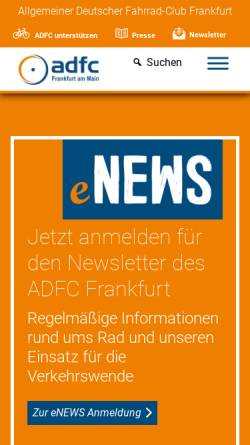 Vorschau der mobilen Webseite www.adfc-frankfurt.de, ADFC Allgemeiner Deutscher Fahrrad-Club e.V.