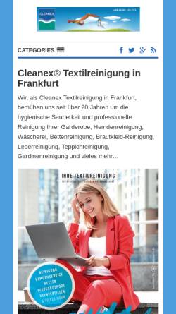 Vorschau der mobilen Webseite cleanex.de, Cleanex Versandreinigung