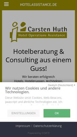 Vorschau der mobilen Webseite www.hotelassistance.de, Carsten Huth - Hotel Operations Assistance