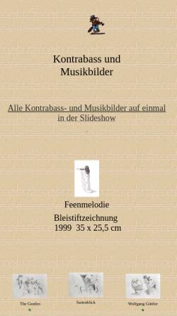 Vorschau der mobilen Webseite www.eva-art.de, Kontrabass- und Musikbilder