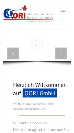 Vorschau der mobilen Webseite www.qori.de, Qori Glas- und Gebäudereinigung GmbH