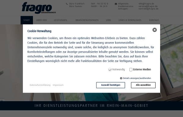 Vorschau von fragro.de, Fragro Gebäudereinigung