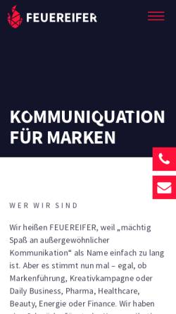 Vorschau der mobilen Webseite www.feuereifer.de, Feuereifer für Kommunikation GmbH