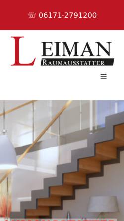 Vorschau der mobilen Webseite raumausstatter-leiman.de, Raumausstattung Leiman