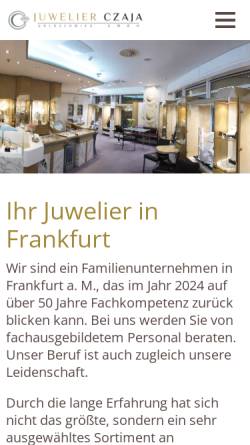 Vorschau der mobilen Webseite www.juwelier-czaja.de, Juwelier Czaja GmbH