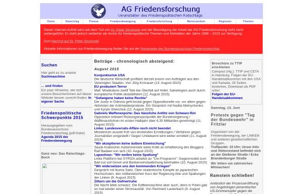 Vorschau von www.ag-friedensforschung.de, AG Friedensforschung