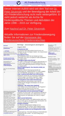Vorschau der mobilen Webseite www.ag-friedensforschung.de, AG Friedensforschung
