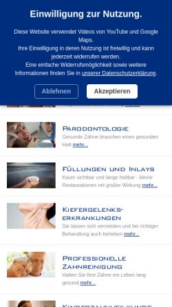 Vorschau der mobilen Webseite bruinier.de, Bruinier, Dr. med. dent., Zahnarzt