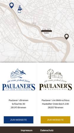 Vorschau der mobilen Webseite www.paulaners.de, Paulaner`s