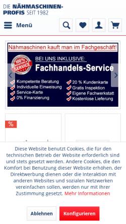 Vorschau der mobilen Webseite www.die-naehmaschinenprofis.de, Nähzentren Habrock GmbH & Co. KG