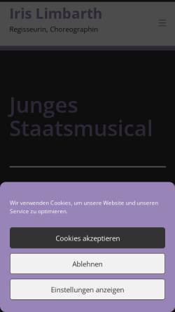 Vorschau der mobilen Webseite www.junges-staatsmusical.de, Juges Staatsmusical Wiesbaden