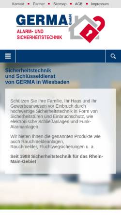 Vorschau der mobilen Webseite www.germa-sicherheit.de, Germa GmbH