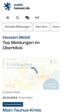 Vorschau der mobilen Webseite mobil.hessen.de, Hessen Mobil