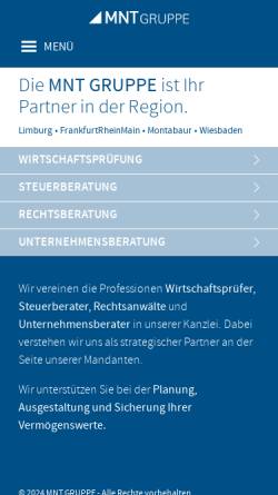 Vorschau der mobilen Webseite www.mnt.de, MNT Revision und Treuhand GmbH