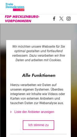 Vorschau der mobilen Webseite www.fdp-mv.de, FDP Landesverband Mecklenburg-Vorpommern