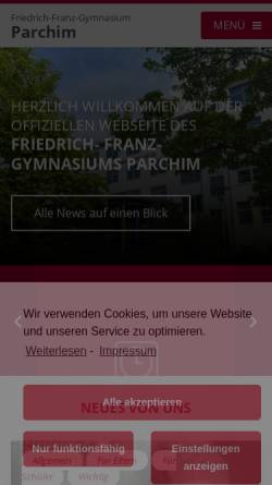 Vorschau der mobilen Webseite www.gymnasium-parchim.de, Friedrich Franz Gymnasium