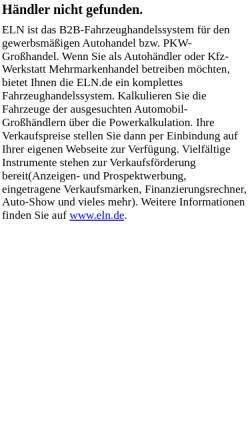 Vorschau der mobilen Webseite www.eln.de, Auto-Service-Mulsow e.K.