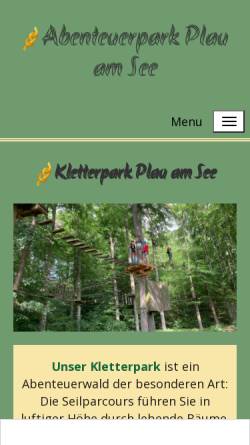 Vorschau der mobilen Webseite www.kletterpark-plau.de, Kletterpark Plau