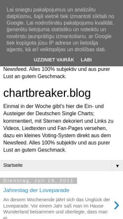 Vorschau der mobilen Webseite chartbreaker.blogspot.com, Chartbreaker.blog