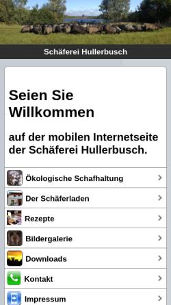 Vorschau der mobilen Webseite www.schaeferei-hullerbusch.de, Schäferei Hullerbusch