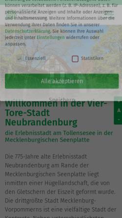 Vorschau der mobilen Webseite www.neubrandenburg-touristinfo.de, Touristinformation Neubrandenburg