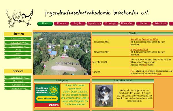 Vorschau von www.brueckentin.de, Jugendnaturschutzakademie Brückentin