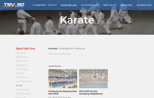 Vorschau von www.tsv90-roebel.de, Karate Dojo Röbel
