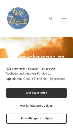 Vorschau der mobilen Webseite alte-ziegelei-roebel.de, Alte Ziegelei