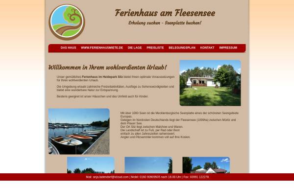Vorschau von www.ferienhaus-am-fleesensee.de, Ferienhaus am Fleesensee