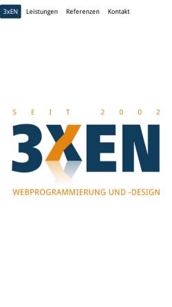 Vorschau der mobilen Webseite www.3xen.de, 3xEN - menkenhagen webprogrammierung und -design