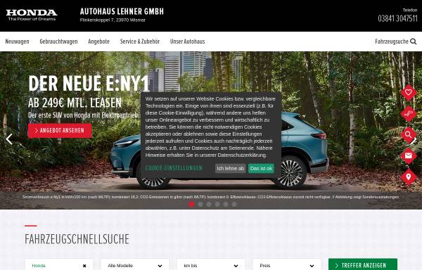 Vorschau von www.honda-wismar.de, Autohaus Lehner GmbH