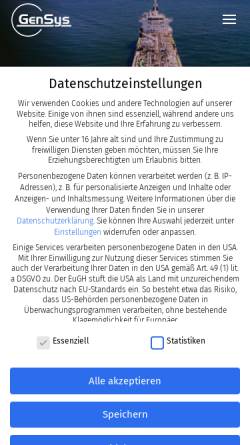 Vorschau der mobilen Webseite www.gensysgroup.de, GenSys GmbH