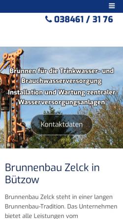 Vorschau der mobilen Webseite www.brunnenbau-zelck.de, Brunnenbau Zelck
