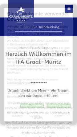Vorschau der mobilen Webseite www.ifa-graal-mueritz-hotel.com, Grand Hotel