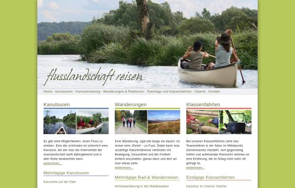 Vorschau von www.flusslandschaft-reisen.de, Flusslandschaft Reisen