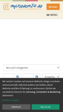 Vorschau der mobilen Webseite www.myusedom24.de, MyUsedom24 GmbH