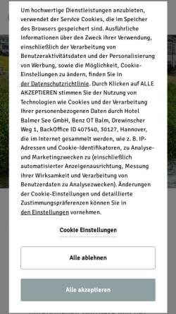 Vorschau der mobilen Webseite www.golfhotel-usedom.de, Hotel Balmer See GmbH