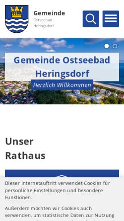 Vorschau der mobilen Webseite gemeinde-ostseebad-heringsdorf.de, Gemeinde Ostseebad Heringsdorf