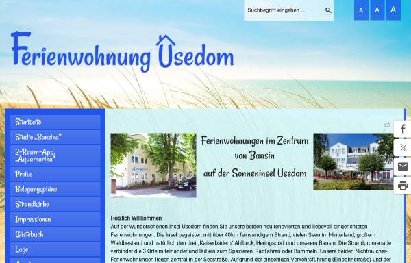 Vorschau von www.bansin-usedom.de, Ferienwohnung Bauling