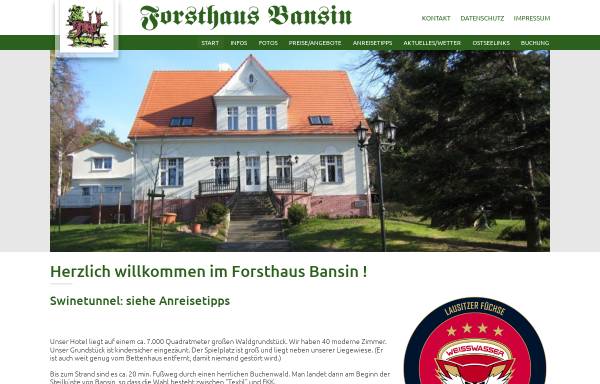 Vorschau von www.forsthaus-bansin.de, Hotel Forsthaus Langenberg