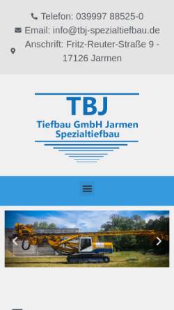 Vorschau der mobilen Webseite tbj-spezialtiefbau.de, TBJ-Spezialtiefbau GmbH