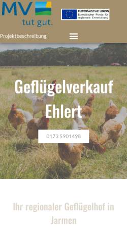 Vorschau der mobilen Webseite www.gefluegelhof-jarmen.de, Geflügelverkauf Ehlert