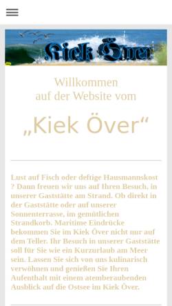 Vorschau der mobilen Webseite www.kiek-oever-koserow.de, Gaststätte Kiek Över