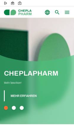 Vorschau der mobilen Webseite www.cheplapharm.com, Cheplapharm Arzneimittel GmbH