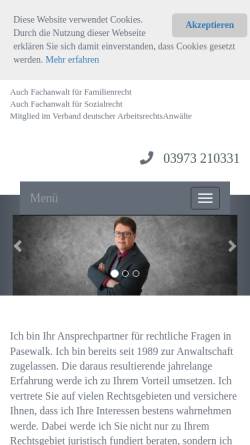 Vorschau der mobilen Webseite www.rechtsanwalt-pasewalk.de, Rechtsanwalt Michael Busch