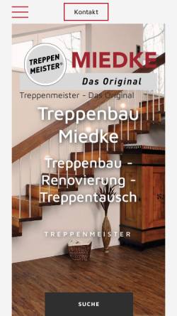 Vorschau der mobilen Webseite www.treppenbau-miedke.de, Miedke Holztreppenbau