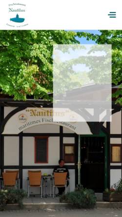 Vorschau der mobilen Webseite nautilus-zinnowitz.de, Fischrestaurant Nautilus