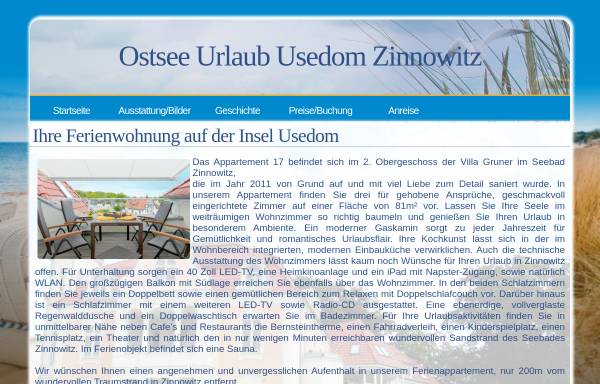 Vorschau von www.fewo-zinnowitz-ostseeurlaub.de, Ferienwohnung Gelbhaar