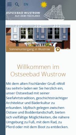 Vorschau der mobilen Webseite www.ostseebad-wustrow.de, Ostseebad Wustrow